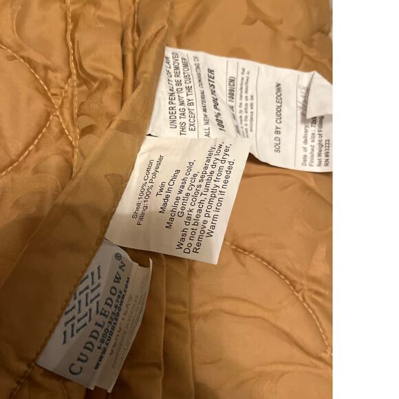 CuddleDown Quilted Comforter Gold Full TWIN Size Mustard - Picture 10 of 10